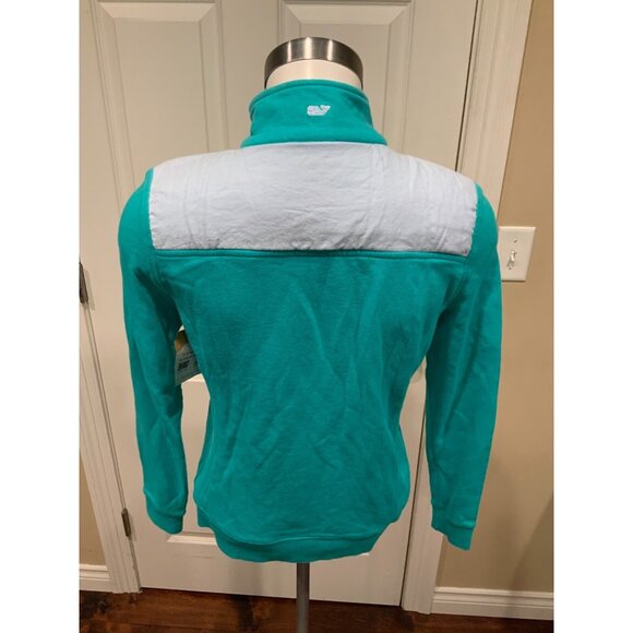 Vineyard Vines Teal Green 1/4 Zip Long Sleeve Sweatshirt, Size XXS - Picture 5 of 6